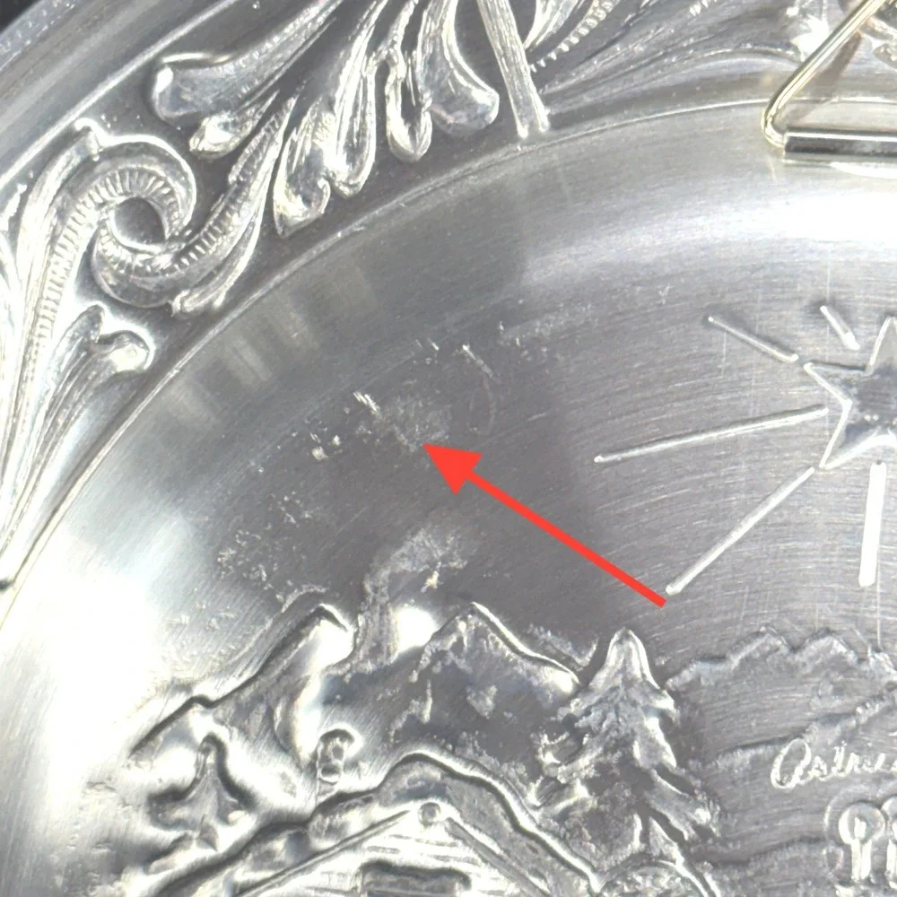 A. Holthe Norway Pewter Julen 2002 Christmas Plate 